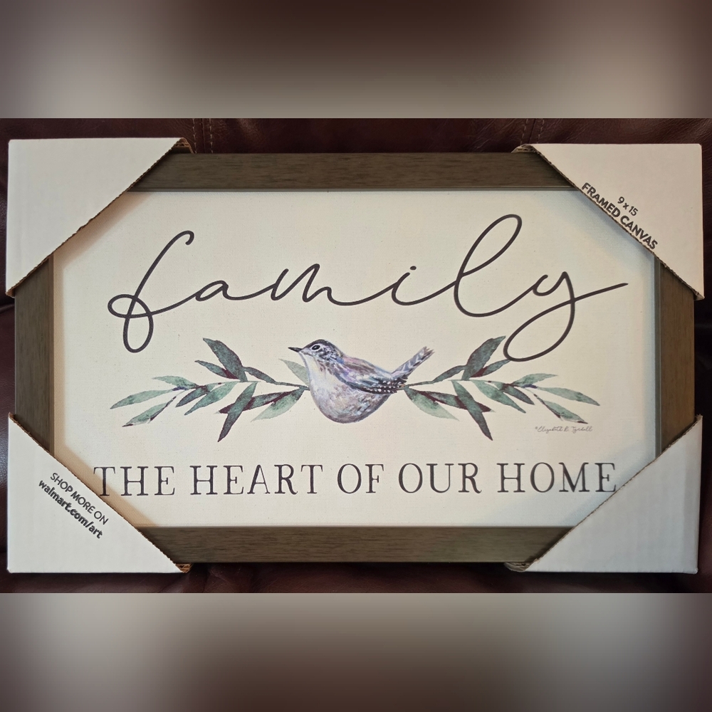 Framed Canvas Art with Script Design